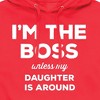 Men's - Instant Message - I'm The Boss Unless Daughter Is Around Graphic Fleece Pullover Hoodie - 2 of 4