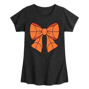 Girls' - Instant Message - Basketball Bow Fitted Short Sleeve Graphic T-Shirt - 1 of 4