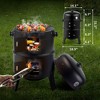 Karl Home Kamado Portable 144 Square Inches Smoker & Grill - 2 of 4