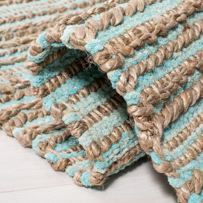 Hand-Knotted Coastal Charm Blue Cotton Area Rug, 4' x 6'