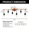 DORESshop 36 in. 6-Light Farmhouse Wood Grain Vintage Vanity Light for Bathroom - 4 of 4