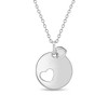 Girls' Heart Charmed Round Pendant Sterling Silver Necklace - In Season Jewelry - 2 of 4