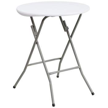 Flash Furniture 2-Foot Round Granite White Plastic Folding Table