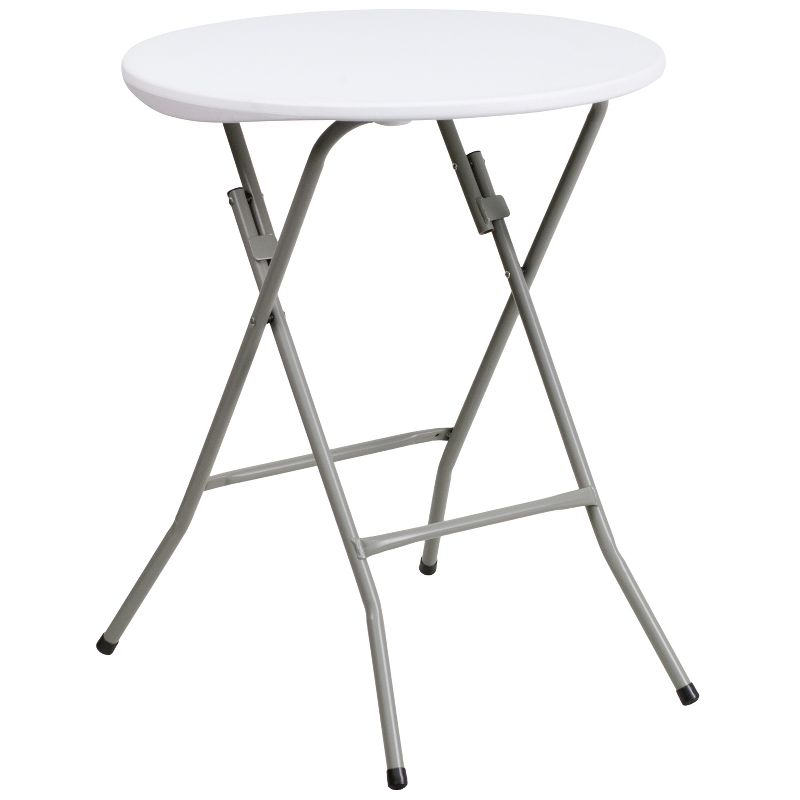 Emma and Oliver 2-Foot Round Granite White Plastic Folding Table - Banquet / Event Folding Table, 1 of 9