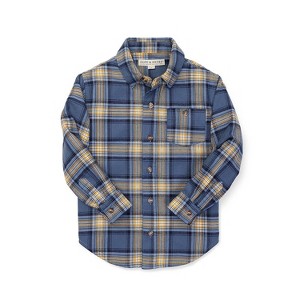 Hope & Henry Boys' Brushed Button Down Shirt, Infant - 1 of 4