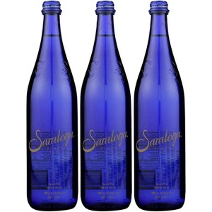 Saratoga Sparkling Spring Water, 28Oz Cobalt Blue Glass Bottle (Pack of 3, Total Of 84 Fl Oz) - 1 of 1