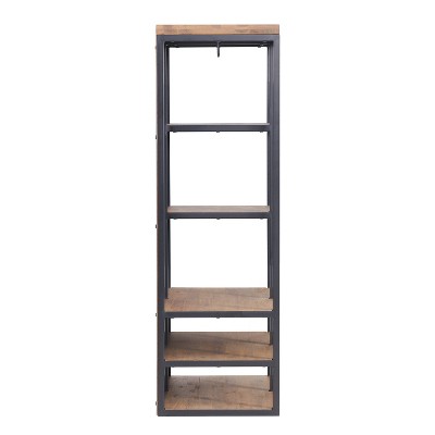 Lloyd 58" Natural Acacia Wood and Metal Hall Tree with Storage