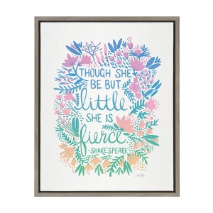 18" x 24" Sylvie Little Fierce Lavender and Mint Framed Canvas Wall Art by Cat Coquillette Gray - Kate and Laurel - 1 of 4