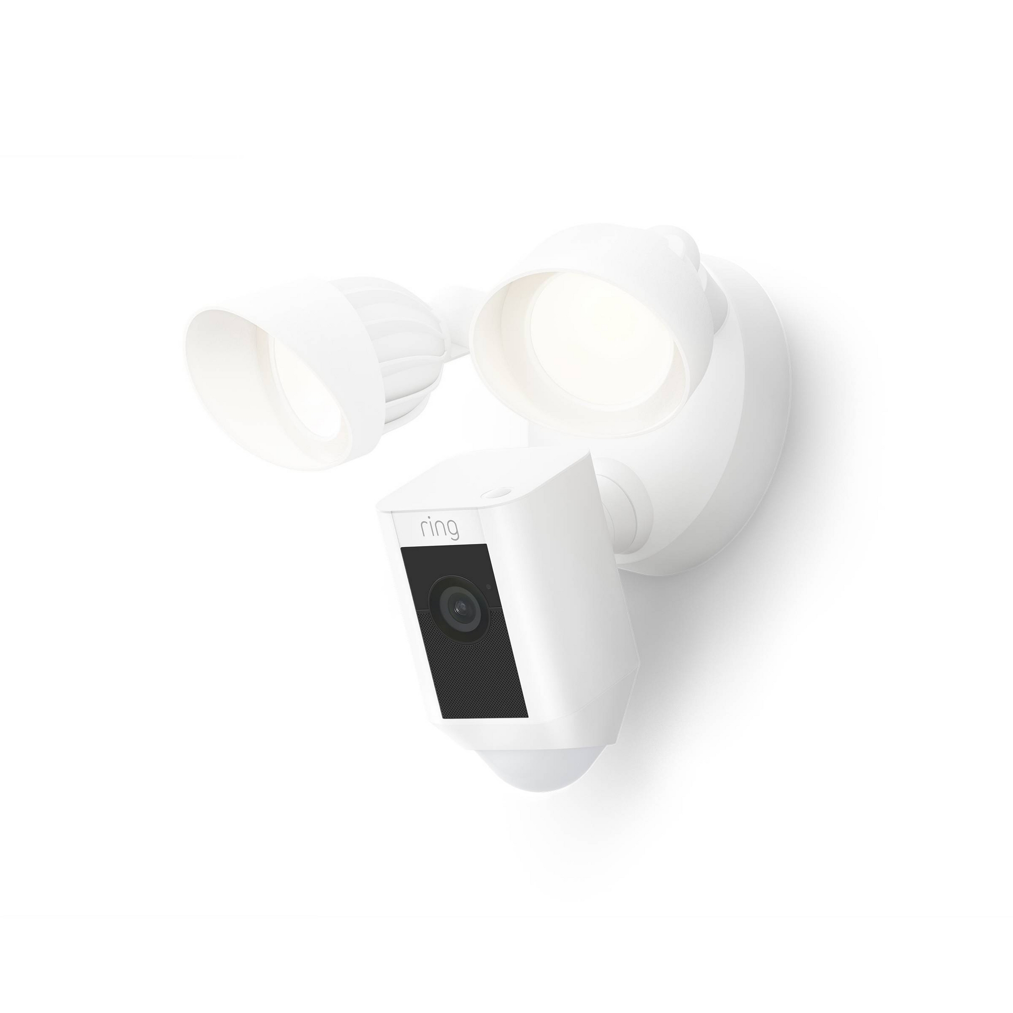 Ring Floodlight Cam Wired Plus Security Camera - White: 2-Way Talk, Motion Activated