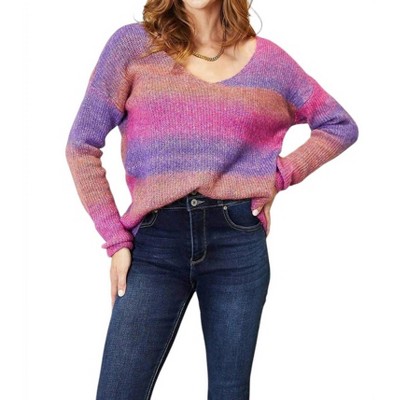 Women's Chic Ribbed V-Neck Pullover Sweater - Double Take