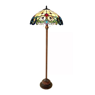 Chloe Lighting Dulce Tiffany-style 2 Light Victorian Floor Lamp 18" Shade
