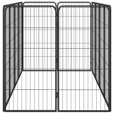 vidaXL Black Steel 12-Panel Dog Playpen Kennel