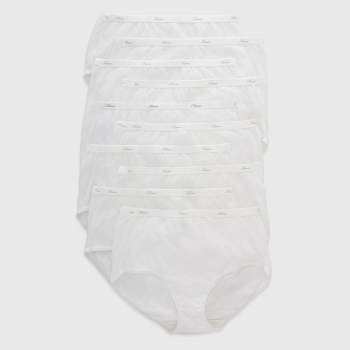 Buy Fruit of the Loom Women's 10m Pack Cotton Brief, White, 9 at