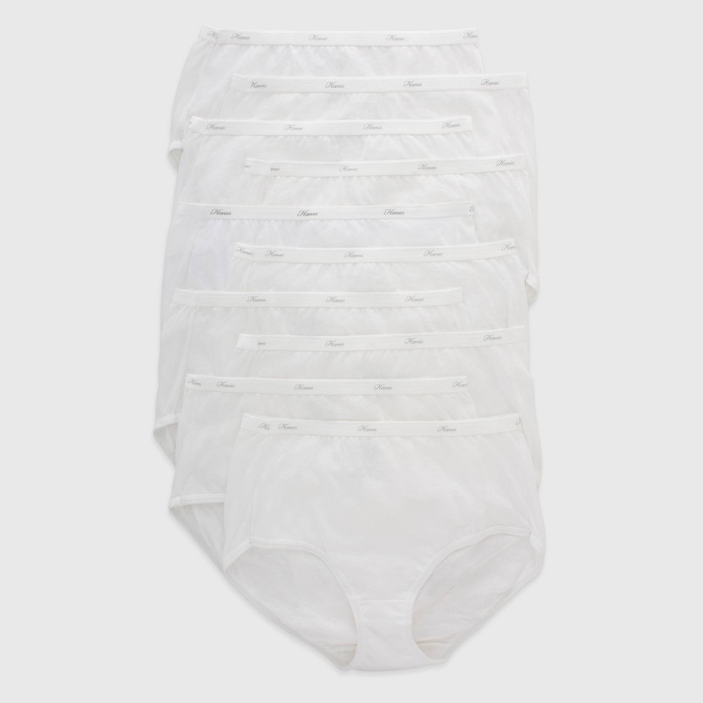 Hanes Women's 10pk Breathable Cotton Briefs - White 9: Lightweight Knit, Tagless, Mid Rise, Machine Washable -  54367555