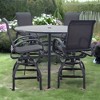 Courtyard Casual Santa Fe 5 pc Balcony Height 48" Round Dining Set  Includes one 48" Balcony Table and Four Balcony Swivel Stools - 2 of 4