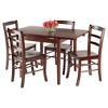 5pc Pulman Dining Set with Ladder Back Chairs Wood/Walnut - Winsome - image 2 of 4