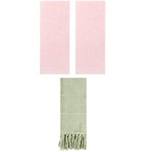 REGALWOVEN 3 Packs Striped and Tassels Bathroom Hand Towel 14" x 30" - 1 of 4