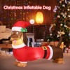 Tangkula 5 FT Christmas Inflatable Dog with Internal Bulbs& Waterproof Blower - 2 of 4