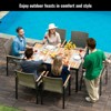 Aukfa 7pc Acacia Wood Slat-Top Rectangular Patio Dining Set with 6 Woven Armchairs - 4 of 4