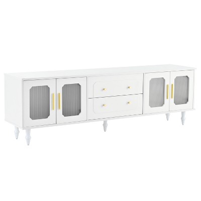 NicBex TV Stands for 75 inch TV,Retro Design Entertainment Center with 2 Cabinets and 2 Open Shelves,TV Console for Living Room, Bedroom, Home