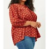Women's Tie Neck Floral Printed Peasant Top - Plus - Hayden LA - 2 of 4