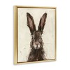Stupell Industries Brown European Rabbit Hare Floating Frame Canvas Art, Gold, 17" x 21" - 2 of 4