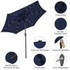 Tangkula 10FT Solar Umbrella LED Patio Market Steel Tilt w/Crank Outdoor Orange New Patio - 3 of 4