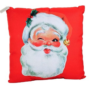 Transpac 16.0 Inch Snowman/Santa Pillow Vintage Looking Throw Pillows - 1 of 3