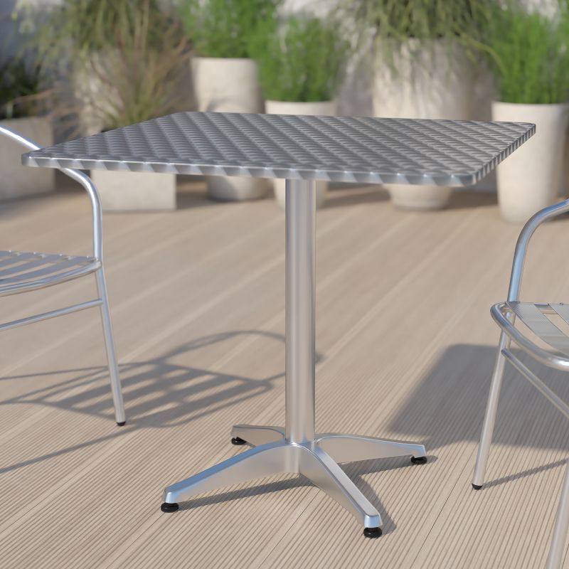Flash Furniture Mellie 31.5'' Square Aluminum Indoor-Outdoor Table with Base, 3 of 6