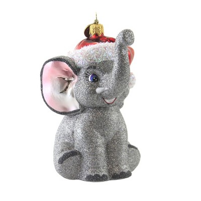 Blu Bom 4.5" Santa Hat Elephant 1St Christmas Baby Ornament  -  Tree Ornaments