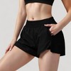 Anna-Kaci Active Women's High Waist Running Shorts with Built-In Liner and Side Pockets for Storage - 3 of 4