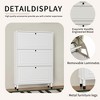 PDTEND White Slim Freestanding Entryway Shoe Cabinet with 3 Flip Drawers - 4 of 4