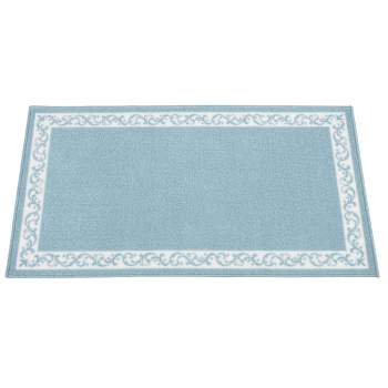 Collections Etc Scroll Border Printed Rug
