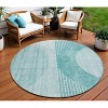 Teal Blue And Aqua Geometric Washable Indoor Outdoor Area Rug - 2 of 4