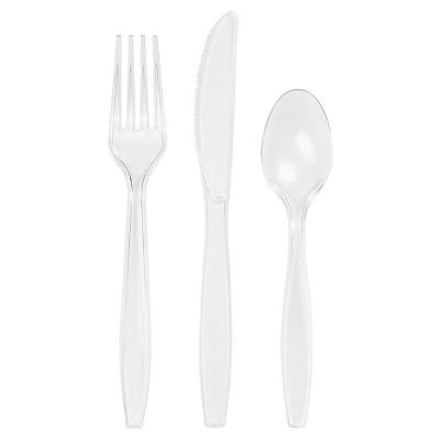 24ct Clear Assorted Plastic Disposable Silverware Flatware