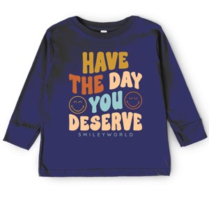 The Juniper Shop SmileyWorld Have The Day You Deserve Groovy Toddler Long Sleeve Tee - 1 of 4