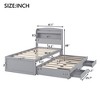 NicBex Full Size Modern Pine Platform Bed with Trundle, Storage Headboard and 3 Drawers for Bedroom - 2 of 4