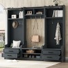4-In-1 Detachable Particle Board Hall Tree Entryway With Bench,Coat Rack With 7 Hooks And Shoe Storage,For Hallways,Living Room-Cuddlewood - 2 of 4