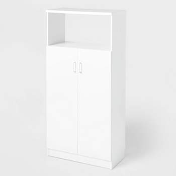 Large Storage Cabinet White - Brightroom™: 2-Door Design, Laminated Finish, Anti-Tip Hardware