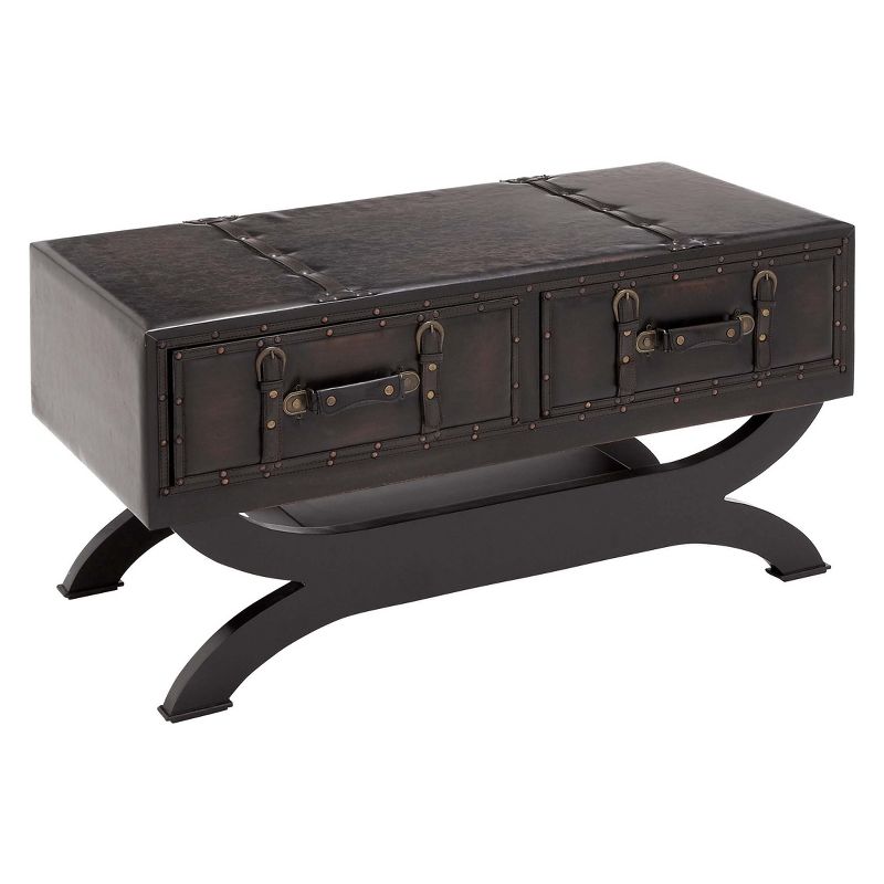 Faux Leather Trunk Coffee Table Brown - Olivia & May, 3 of 6