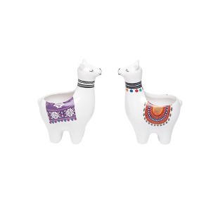 Transpac Ceramic Llama Planter Set of 2 Spring Home Decorations - 1 of 1
