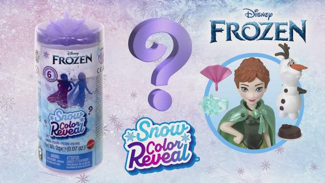 Disney Frozen Snow Color Reveal Small Dolls with 6 Surprises Including Figure and Accessories, 2 of 8, play video