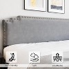 Bed Frame with Headboard, Velvet Upholstered Platform Bed Frame with Rivet Decor, Noise-Free, No Box Spring Needed, Easy Assembly, Sturdy Structure - 3 of 4
