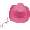 4E's Novelty Pink Cowgirl Hat – Felt Western Hat with Chinstrap & Shapeable Brim for Parties & More - 2 of 4