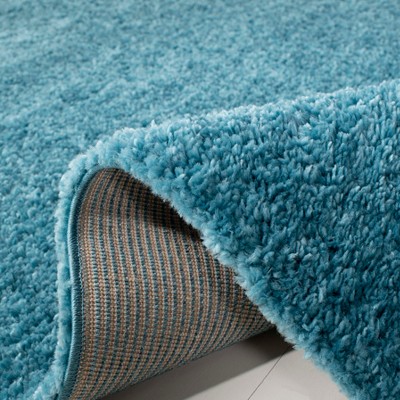 August Shag 900 AUG900 Power Loomed Indoor Accent Rug - Turquoise - 3'x3' - Safavieh