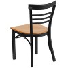 Emma and Oliver 2 Pack Three-Slat Ladder Back Metal Restaurant Chair - 3 of 4