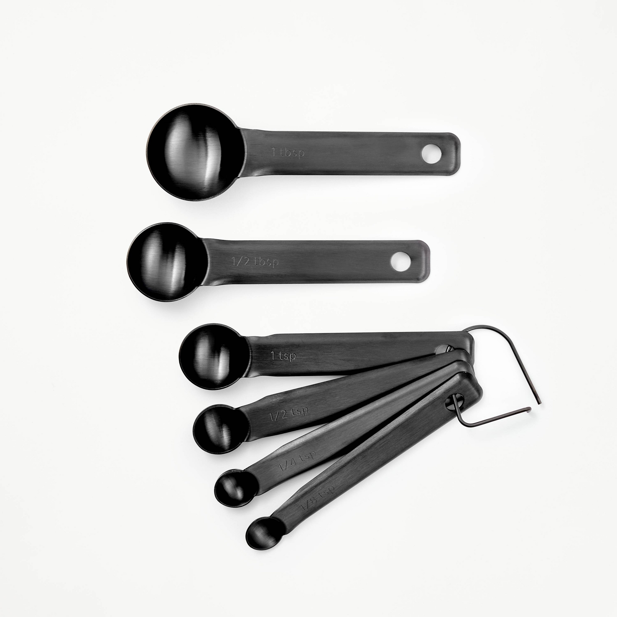 6pc Stainless Steel Measuring Spoons Matte Black