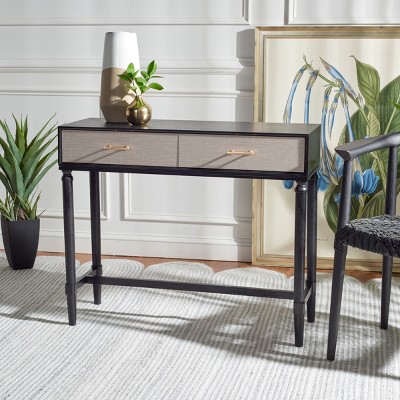 Estella Black and Beige 2-Drawer Console Table