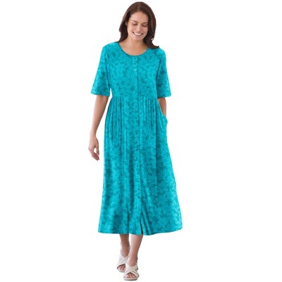Woman Within Plus Size Button-Front Essential Dress