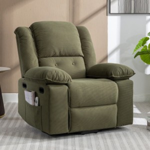 Corduroy Living Room Recliner Chair,Power Lift Chair For Elderly With Vibration Massage And Lumbar Heating,Side Storage Pockets-Coolbibila - 1 of 4